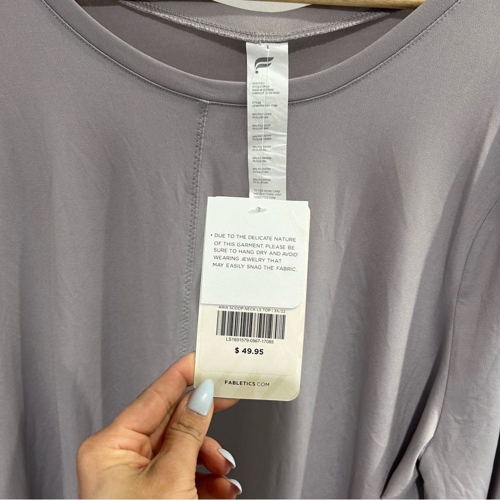 Fabletics Purple Relaxed Long Sleeve Tee - Picture 2 of 13